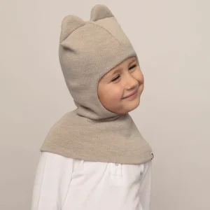Balaklava i merinoull, beige
